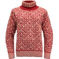 Devold Nansen sweater high neck HINDBERRY / OFFWHITE