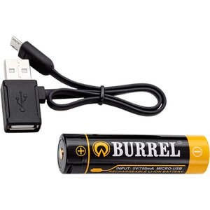 Burrel 18650 akku, micro-USB