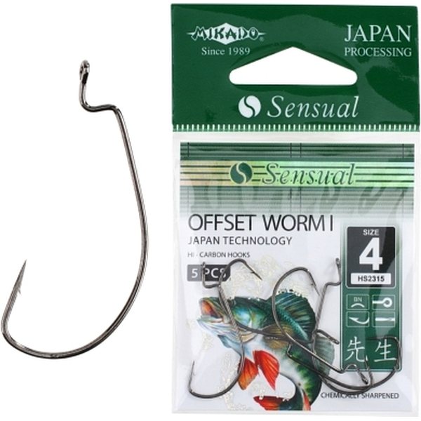 Mikado jig hooks Sensual Offset Worm I 5pc, Hooks