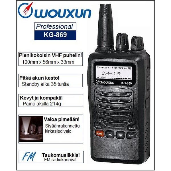 Wouxun Professional KG-869 VHF puhelin